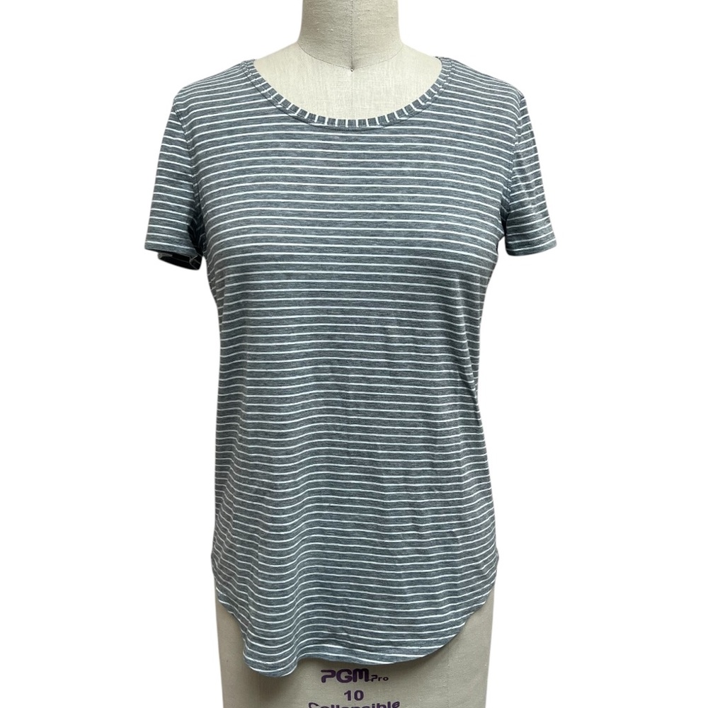 Lululemon Love Crew T-Shirt Size Striped Gray